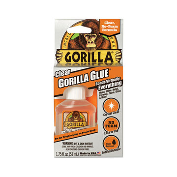 Gorilla Glue® Clear Gorilla Glue, 1.75 Oz, Dries Clear, 4-carton freeshipping - TVN Wholesale